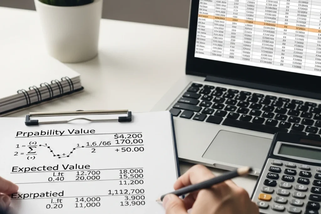 Metodo matematico per scommesse calcio con formule di probabilità e expected value